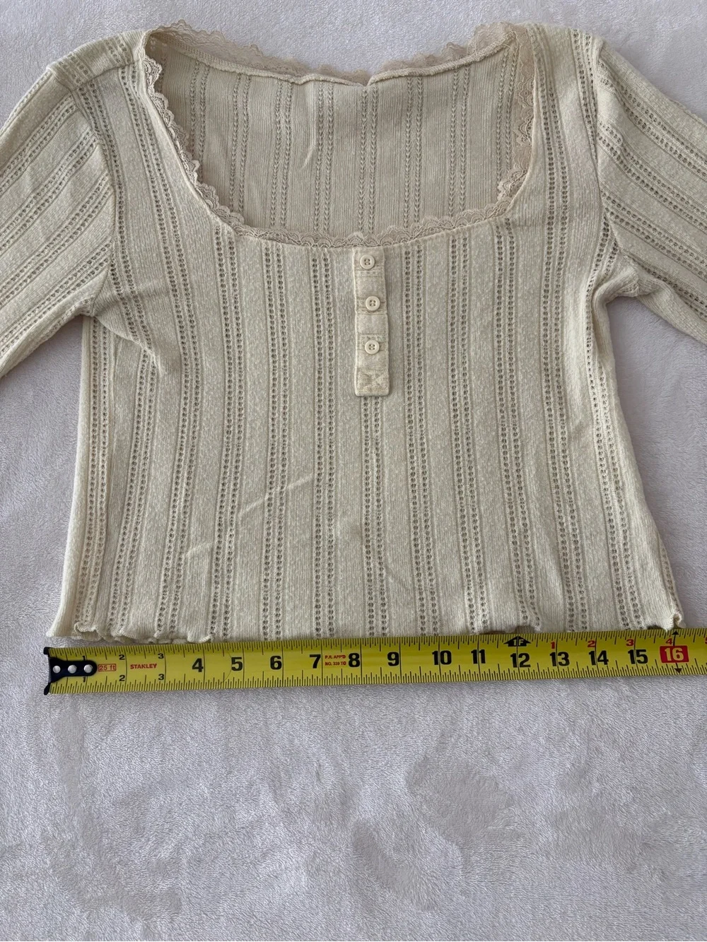 Yellow Pointelle Pajama Shorts and Long Sleeve Set